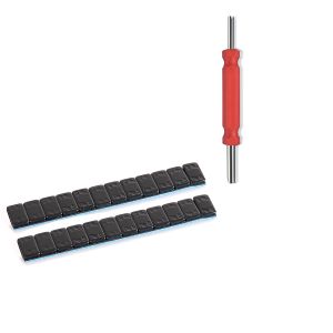 Set: Wheel balancing weights 2 pieces 12x5g + Valve core remover / valve core tool
