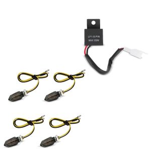 4x LED indicators KP8 front-rear tinted + indicator relay compatible with Triumph Tiger Sport / Daytona 675 / R LED
