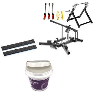 Set: Wheel balancing weights + tire changer set