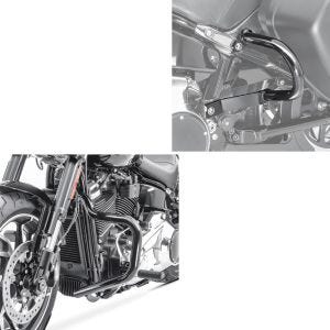 Set: Crash Bar compatible with Harley Davidson Softail Sport Glide 18-24 Craftride Mustache black + Saddlebag guards compatible with Harley Davidson Sport Glide 18-24 side case crash bars Craftride TG7 black