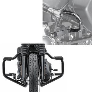 Set: Engine Guard Mustache compatible with Harley Davidson Softail 18-24 Highway Bar 1.26 inch black Craftride + Saddlebag guards compatible with Harley Davidson Sport Glide 18-24 side case crash bars Craftride TG7 black