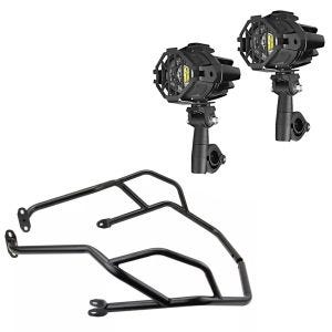 LED auxiliary headlight set + Fairing Crash bar compatible with Benelli TRK 502 16-20 tank crash bar upper part