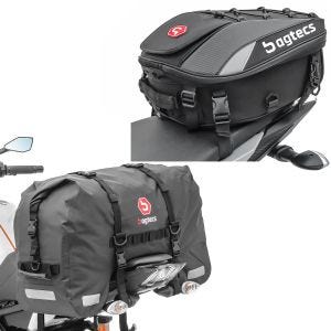 Set: Motorcycle tail bag SX45 wp. Rear Seat Bag Volume 45L Bagtecs with Motorbike Tail bag X30 expandable 20-30Ltr blk