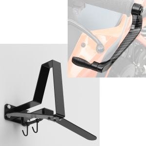 Set: Motorcycle Wardrobe WH2 Helmet rack wall mount blk XGP with Motorcycle Lever Guard X6 blk