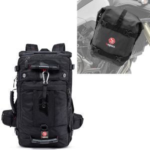 Set: Motorcycle Backpack / Tail bag HK4 Tail bag 45Ltr blk Bagtecs with Crash bar Bag wp. 10 L K4