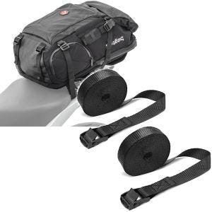 Set: Motorcycle Backpack HX5 wp. 45Ltr with helmet strap Bagtecs with Straps tie down straps 59.06 inch 2 pieces blk
