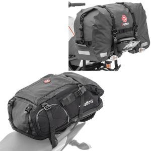 Set: Motorcycle Backpack HX5 wp. 45Ltr with helmet strap Bagtecs with Tail bag SX45 wp. Rear Seat Bag Volume 45L