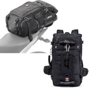Set: Motorcycle Backpack HX5 wp. 45Ltr with helmet strap Bagtecs with Motorcycle Backpack HK4 Tail bag 45Ltr blk