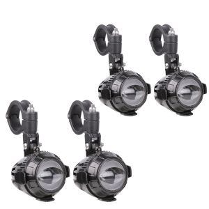 Set 2x LED auxiliary headlight with crash bar brackets Lumitecs MS1 Front Fog light ECE 12V incl. connection cable