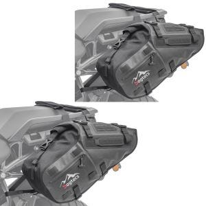 Set 2x Motorcycle Saddlebags Bagtecs MT142 Drybag Side Bags 28 Litres Volume waterproof