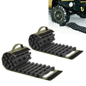 Set 2x Grip aid traction aid car GH1 anti-slip mat traction aid rollable black/green
