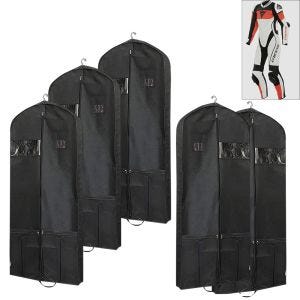 Set of 5 Motorcycle leather suit garment bag 65 x 66.93 inch Tourtecs LK14 protective cover breathable black