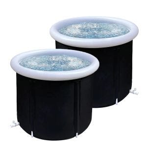 Set of 2 Ice bath inflatable Cranit EB14 PVC ice barrel portable 75 x 29.53 inch black