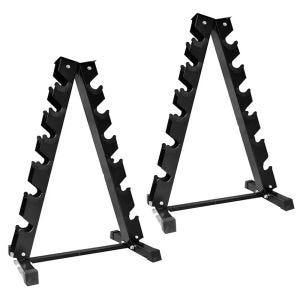 Set of 2 Dumbbell Rack KR1 Cranit dumbbell stand with 6 levels black