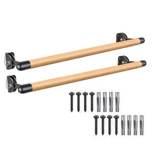 Set of 2 Ballet bar solid wood adjustable Cranit BS21 workout bar wall mounting