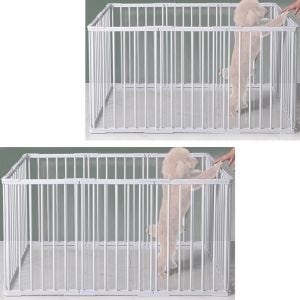 Set of 2 Puppy run metal Divit animal playpen outdoor enclosure 95 x 48 x 26.77 inch PL17 white