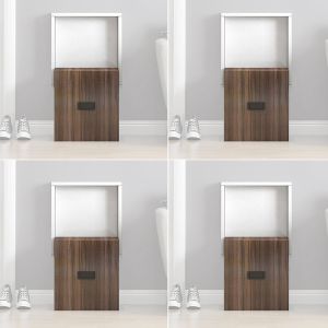 Set of 4 wall folding stools Divit WK11 shoe changing stools brown