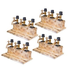 Set of 4 liqueur dispensers LS10 Divit spirits dispensers suitable for 4 bottles and tap