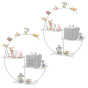 2x children's standing shelves fits for Tonies Divit WT14 Toniebox shelf white