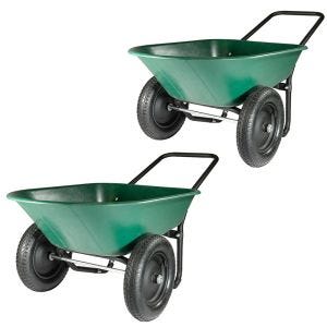 2x garden wheelbarrow Divit GS3 double wheel wheelbarrow