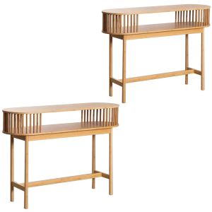 2x console table bamboo Divit SR91 side table console with 2 shelves