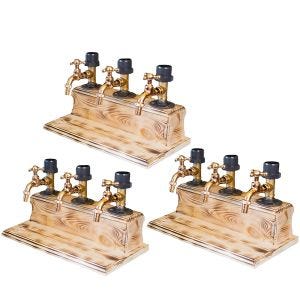 Set of 3 liqueur dispensers LS10 Divit spirits dispensers suitable for 3 bottles and tap