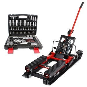 Midlift L lift up to 1500 lbs in red + 108-piece socket wrench set