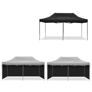 Rennzelt 3x6m faltbar Tourtecs Faltpavillon für die Rennstrecke + 8x Pavillon schwarze Seitenwände faltbar Zeltwände passend für Rennzelt 3x6m