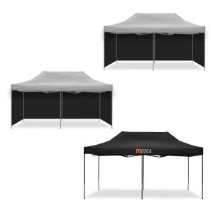 Rennzelt 3x6m faltbar Tourtecs Faltpavillon für die Rennstrecke MOTEA + 8 Pavillon Seitenwände faltbar Zeltwände passend für Rennzelt 3x6m schwarz