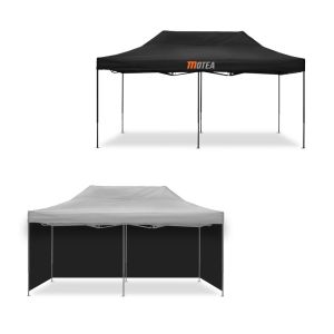 2x Rennzelt 3x6m faltbar Tourtecs Faltpavillon für die Rennstrecke MOTEA schwarz + 4x Pavillon Seitenwände faltbar Zeltwände passend für Rennzelt 3x6m