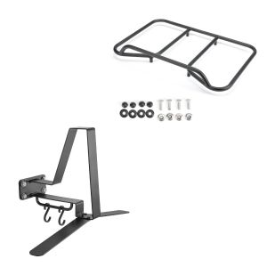 Set: Garderobe XGP WH2 Wandhalterung Helmhalter schwarz + Gepäckträger Vario Topcase passend für BMW R 1200 / 1250 GS 04-23