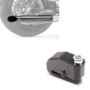 Set: Exhaust Universal Caferacer Turn Out + Alarm Brake Disc Lock 110dB BS-Motoparts Theft protection