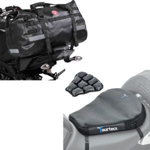 Set: tail bag XB50 Waterproof Rear Seat Dry Bag Volume 50L + Air cushion Tourtecs Air Deluxe M Comfort seat cushion in 