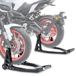 Set: paddock stand front Superlight with carbon handle + Rear Paddock Stand Superlight Racing 