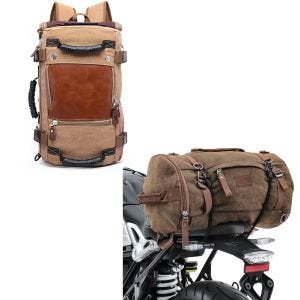 Set: Tail Bag Vintage 25L Canvas Backpack Duffle Roll Bag brown + Backpack/Tail bag Canvas Vintage VG6 28L brown Retro