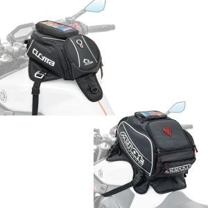 Set: Magnetic Tank Bag expandable TR8 with Smartphone Pouch 16-24 Liters + Magnetic Tank Bag TR6 with detachable Smartphone Pouch and cable hole