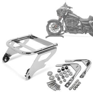 Set: Topcase Mounting Rack TP 2-Up Detachable fits for Harley Davidson Touring 97-08 chrome Craftride + Docking Hardware Kit fits for Detachable accessories fits for Harley Davidson Touring 97-08 Craftride