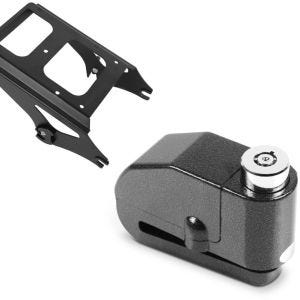 Set: Gepäckträger TP Abnehmbar für Harley Touring 09-13 schwarz + Bremsscheibenschloss Alarm 120dB BS-Motoparts Diebstahlschutz schwarz_1