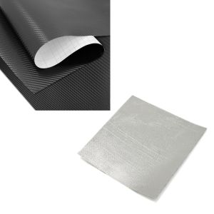 Set: Wrapping Klebefolie Carbonfolie 75x100cm Carbon-Look 3D in schwarz + Hitzeschutzfolie selbstklebend fürs Hitzeschutz 50x50cm_1