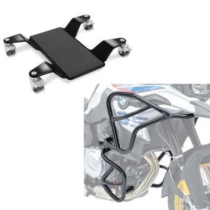 Set: Sturzbügel XL Set für BMW F 850 GS / F 750 GS 18-21 oben unten + Rangierhilfe für Hauptständer Easy Mover II bis 320kg in schwarz_1