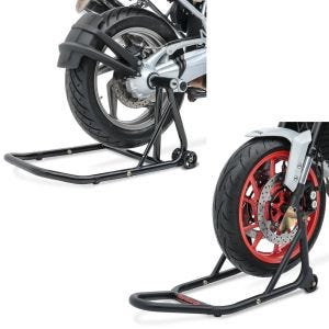 Set: swing arm paddock stand compatible with BMW R NineT 14-23 -Classic + paddock stand Front mat