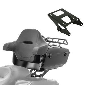 Set: Topcase King NLB für Harley Touring 14-21 ohne Löcher + Topcase Träger Doppelsitzbank für Harley Touring 14-21 schwarz_1
