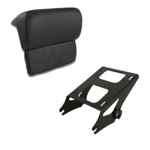 Set: Topcase Träger Doppelsitzbank für Harley Touring 14-21 schwarz + Rückenpolster für Harley Chopped oder Razor Tour Pak Topcase 14-21_1