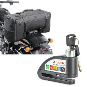 Set: Hecktasche für Indian Scout Bobber / Twenty SQ1 Craftride 52l schwarz + Bremsscheibenschloss Alarm für Indian Scout  Bobber / Twenty Tourtecs 110dB schwarz_1