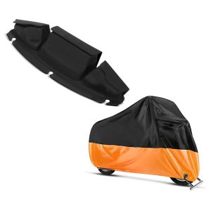 Set: Windschild Tasche für Harley Davidson Electra Glide Ultra Limited 14-21 Craftride + Abdeckplane Harley Electra Glide Ultra Classic / Limited Craftride XXXXL in schwarz-orange_1