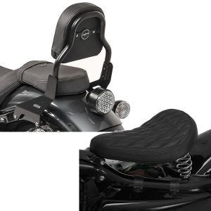 Set: Sissy Bar XS3 für Yamaha XV 950 / R 14-20 schwarz Craftride + Solo Federsattel für Yamaha XV 950 / R / Racer BR11 Craftride_1