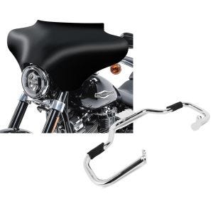 Set: Batwing Verkleidung für Yamaha XVS 650 A Drag Star Classic schwarz matt Craftride + Sturzbügel Yamaha XVS 650 Drag Star/ Classic Craftride XV1 chrom_1