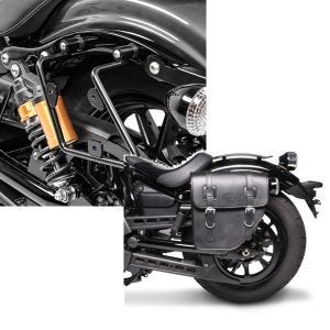 Set: Satteltaschenhalter für Yamaha XV 950 / R 14-20 links Satteltaschen Abstandshalter Craftride + Satteltasche Yamaha XV 950 / R / Racer Texas Craftride 10Ltr links in schwarz_1
