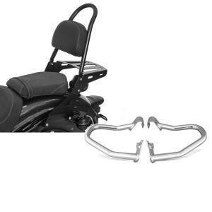 Set: Sissybar für Indian Scout / Sixty 15-21 Craftride Fast Rider-M inkl. Gepäckträger schwarz + Sturzbügel Indian Scout/ Sixty/Bobber 15-21 Craftride chrom_1