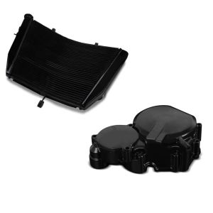 Set: Wasserkühler für Suzuki GSX-R 750 06-17 Radiator Kühler + Lichtmaschinendeckel für Suzuki GSX-R 600/ 750 06-17 Limadeckel Motordeckel_1